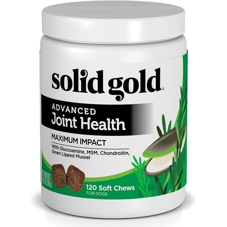 UPC: 0093766000100 | Solid Gold Hip and Joint Supplement for Dogs – Glucosamine Chondroitin MSM for Advanced Joint & Mobility Support – Omega 3 Fish Oil Antioxidant & Immune Health Support – 120 Soft Chews