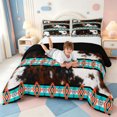 thumbnail image 3 of Erosebridal Animal Hide Pattern Queen Comforter Set,Western Cowhide Comforter Sets Queen,Black Reversible,3-Piece,1 Comforter and 2 Pillowcases, 3 of 7