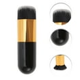 thumbnail image 3 of Unique Bargains 1 Pc Lightweight Cosmetic Brush for Business Travel Black Gold Tone Rubber Handle Nylon Wool, 3 of 5