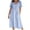 Light Blue, variant on CFLVAEK Cotton Linen Summer Midi Dresses for Women Plus Size Short Sleeve A Line Dress Casual Button Down V Neck Dress Solid Color Beach Vacation Dress with Pockets Beige XL