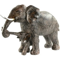 Seraphic Large Elephant Decor Gifts for Women, African Elephants Mother with Walking Baby Statue