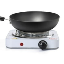 Portable 1000W Electric Single Burner 110V Hot Plate Heating Cooktop Camping Dorm Stove Cooker with Plug, White