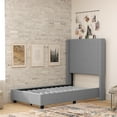thumbnail image 3 of Flash Furniture Quinn Stitched Upholstered Platform Bed, Gray, Twin, 3 of 12