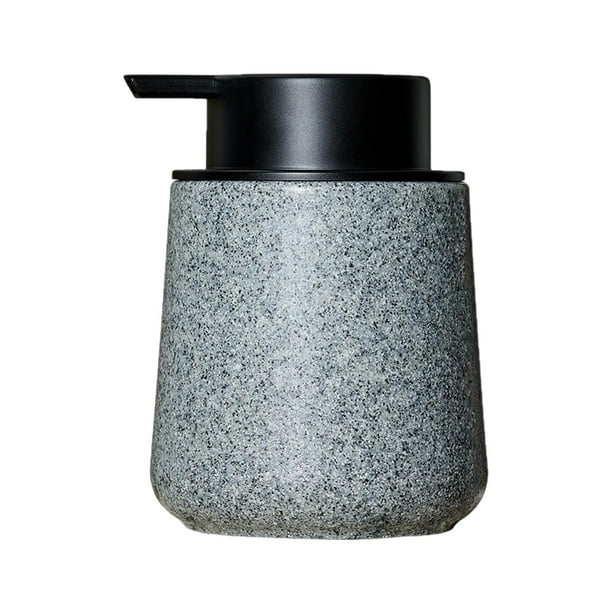 Dispensador de jabón líquido para el cuerpo, práctico y rellenable con bomba manual. Gris oscuro