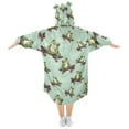 thumbnail image 2 of joogoo Wearable Blanket Hoodie for Frogs on Skateboards Flannel Sherpa Pocket 3-14 YR S, 2 of 7