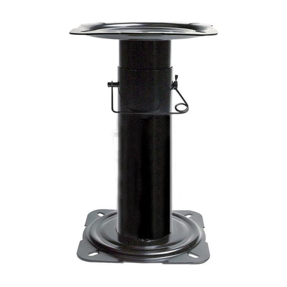 Attwood Marine Boat Seat Pedestal 91320 Swivl-Eze; Fixed Height; 13 Inch Height Post; Powder Coated; Black; Stainless Steel; With Seat Mount; Aftermarket Packaging