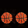 thumbnail image 4 of Alloy Rhinestone Embellished Sport Theme Earrings, Basketball and Baseball Inspired Stud Earrings for Casual Wear and Game Day Accessories, Fashion Jewelry Set, 4 of 5