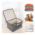 thumbnail image 4 of Topboutique 3 Pack Foldable Storage Boxes with Lids, Collapsible Storage Bin with Handle, Foldable Fabric Storage Cubes，Fabric Storage Basket Organiser Box for Wardrobe, Closet, Shelf, Office (Grey), 4 of 7