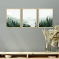 thumbnail image 5 of PixonSign Framed Canvas Print Wall Art Set - Sage Green Mountain Range Pine Tree Forest Art - Set of 3 Nature Wilderness Landscape Wall Décor for Living Room, Bedroom - 12"x16"x3 Panels Natural, 5 of 5