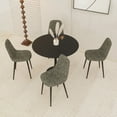 thumbnail image 5 of 31.5" Black Round Tulip Dining Table (MDF Top+Metal Pedestal – 2-4 Seats, Small Space Friendly, 10-Min Assembly), 5 of 15