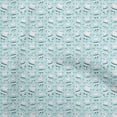 thumbnail image 1 of oneOone Cotton Silk Sky Blue Fabric Santa Claus With Hearts Sewing Material Print Fabric By The Yard 42 Inch Wide, 1 of 4