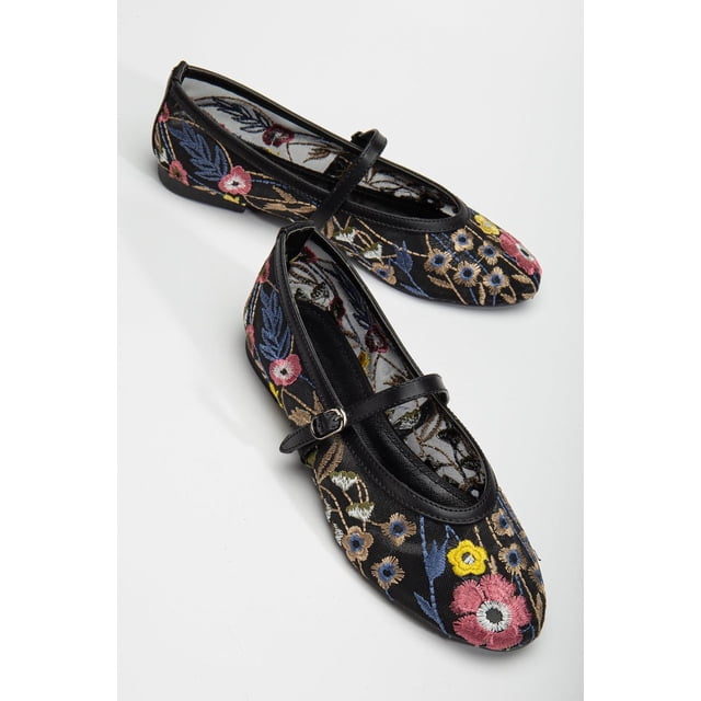 Fauna - Zapatos planos Mary Jane de malla negra negro 25 CM