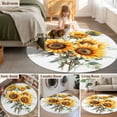 thumbnail image 5 of Round Rugs 5Ft, Sunflower Round Area Rug Washable Indoor Throw Carpet, Wildflower Garden Floral Watercolor Yellow Soft Non Slip Circle Rug for Cabinet Bathroom Home Decor Aesthetic, 5 of 8