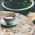 thumbnail image 3 of Ambesonne Floral Fitted Round Tablecloth, Weathered Look Roses Pattern, 45"- 56" Diameter, Off White and Pale Rose, 3 of 5
