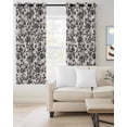 thumbnail image 2 of Farmhouse Black Blackout Curtains 45 Inches Long for Bedroom, Vintage Flower Leaf Botanical Plant Thermal Insulated Room Darkening Black Out Window Curtain Panels Grommet Drapes for Living Room, 2 of 8