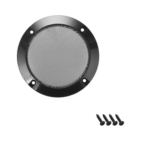 2 Speaker Grill Mesh Decorative Circle Woofer Guard Protective Cover Audio Parts Black