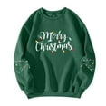 thumbnail image 4 of Women Tops Women's Long Sleeve Sweatshirt Casual Crewneck Loose Fit Pullover Fleece Tops, Christmas Print Design, Comfortable and Warm Apparel,Army Green,L, 4 of 5