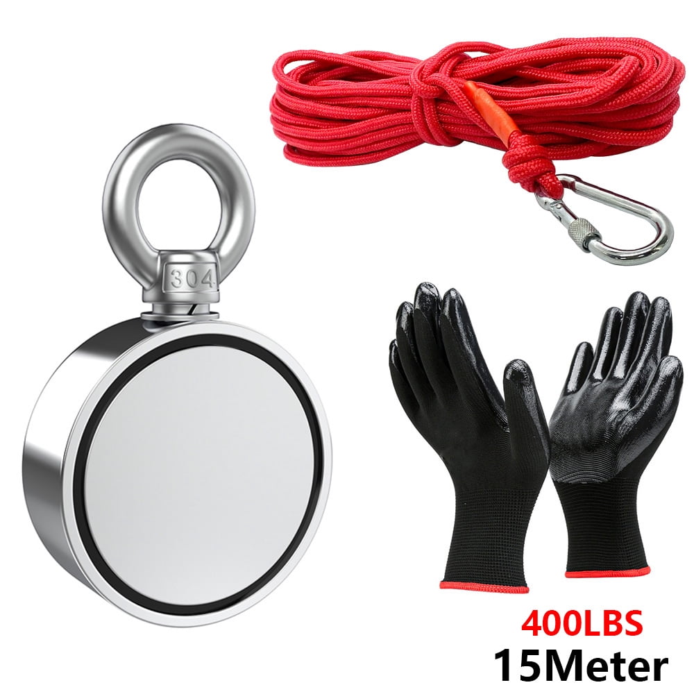 500LB-1300LB Pull Force Fishing Magnet Super Strong Neodymium Treasure Hunt+10m Rope Set 700LBS