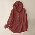 thumbnail image 2 of Timegard Hoodies for Women Sun Protective Long Sleeve Button down Shirts Lightweight Loose Casual Thin Tops Fall[X-Large,Wine A], 2 of 9