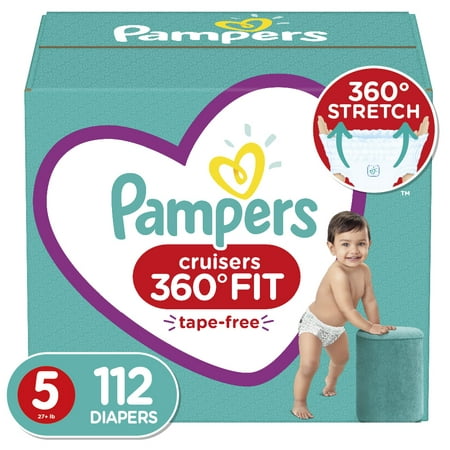 Pampers Cruisers 360 Fit Diapers, Active Comfort, Size 5, 112 Ct