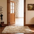 thumbnail image 3 of Toyoso 2'x3' Amber Bloom Small Accent Rug, Artistic Floral Silicone Entrance Mat, Machine Washable 0.25" Low Pile Non-Slip Door Mat, Sophisticated Golden Flower Heritage Decor Art Rug, 3 of 9