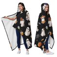 thumbnail image 2 of Wearable Blanket,Halloween Ghosts with Costumes Hooded Wearable Flannel Blanket for Adults & Teens,Winter Poncho Shawl Wrap Cape Cozy Anti-Pill,50"x60", 2 of 3
