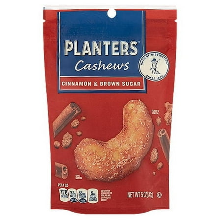 Planters Cinnamon & Brown Sugar Cashews, 5 oz( pack of 1 )