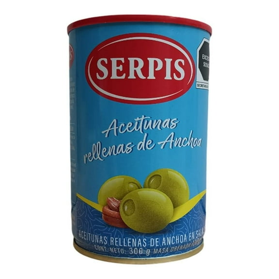 Aceitunas Serpis rellenas de anchoa ligeras 300 g