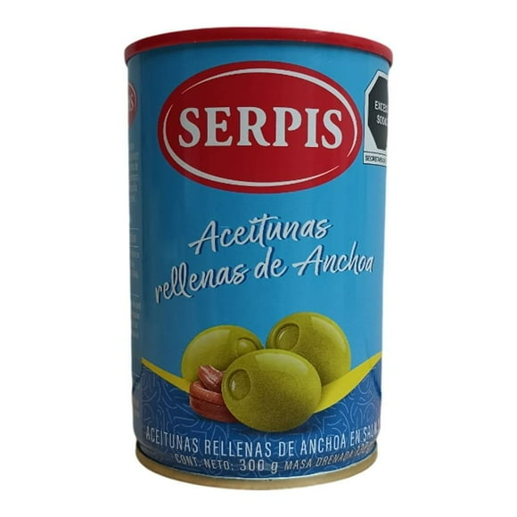Aceitunas Serpis rellenas de anchoa ligeras 300 g