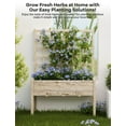 thumbnail image 4 of Kojooin Wooden Elevated Garden Bed with Trellis, 46x23x65 Inch Standing Planter Box with Liner – Great for Growing Herbs, Climbing Vegetables & Flowers in Backyard or Outdoor Spaces, 4 of 7