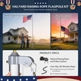 thumbnail image 6 of Yescom Bravery Plus 13 Gauge 25ft Thicken Aluminum Flag Pole Kit for Outside House with 3‘’x5' USA Flag, Sliver, 6 of 10