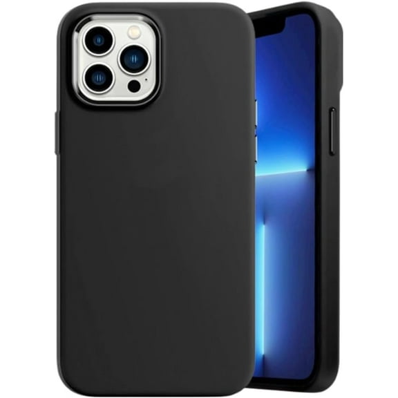 Compatible with iPhone Case,[Compatible with Wireless Charging] Liquid Silicone Metal Camera Full Body Protection Soft Shockproof Cover Phone Case (Black,iPhone 12 Pro Max)