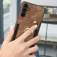 thumbnail image 3 of Allytech Galaxy A14 5G Case Wallet, RFID Blocking Multiple Cards Slots Ring Holder Stand Shockproof Protective Hand Wrist Wallet Case Cover for Samsung Galaxy A14 5G - Brown, 3 of 12