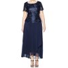 Women's Navy Plus Embroidered Shift Dress 16W
