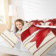 thumbnail image 4 of Feelyou Red Xmas Bowknot Full Size Comforter Sets, Christmas Gifts Bedding Comforter Set, Geometric Stripes Reversible Bedding Sets, Breathable Home Decor,3 Pieces, 4 of 8