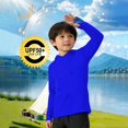 thumbnail image 2 of Atogsazn Children's Boys Summer Shirts Kids Casual Sun Protection Long Sleeve Sweatshirt with Hooded UPF 5+ Tops 01-Blue 3-4 Years Fashion, 2 of 5