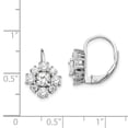 thumbnail image 3 of Cheryl M 925 Sterling Silver Rhodium Plated Fancy CZ Leverback Earrings; for Adults and Teens; for Women and Men, 3 of 3