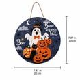 thumbnail image 3 of Halloween Decorations, Halloween Door Sign, Halloween Front Door Decor, Halloween Ghost Decorations, 20Cm Round Boo Halloween Themed Wooden Pumpkin Circular Sign, Hanging Wooden, 3 of 8