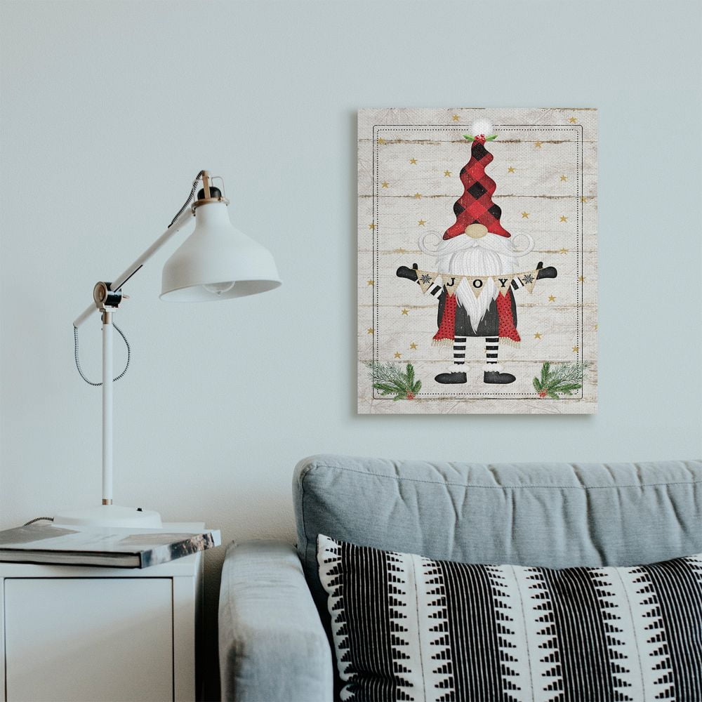 Stupell Industries Whimsical Holiday Gnome with Winter Joy Sentiments Designed by Jennifer Pugh