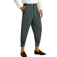 thumbnail image 5 of INSPIRE CHIC Men's Cropped Formal Solid Color Double Pleated Dress Pants 32 Dark Gray, 5 of 6