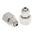 thumbnail image 1 of Conectores de aire de 1/4" hembra, accesorios de empuje únicos para conectar, conector rápido de línea de aire de cobre niquelado 1/8" BSPT, 2 piezas tono plateado, 1 of 1