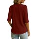 thumbnail image 5 of Neewe Womens Plain V Neck Button Dressy Casual Summer Short Sleeve Button Down Shirts Business Work Tops, 5 of 6
