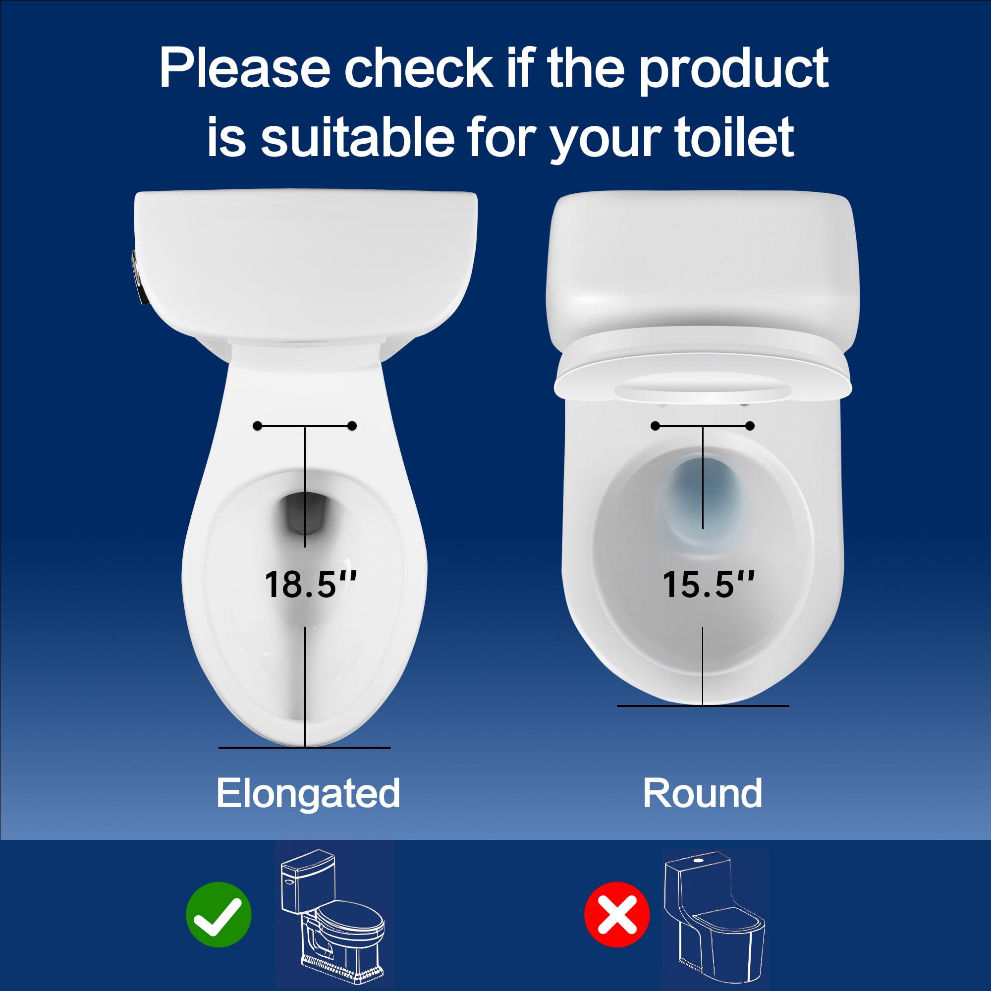 ANNWA Non-Electric Elongated Bidet Toilet Seat Dual Self-Cleaning Nozzle Front and Rear Wash