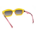 thumbnail image 4 of Womens Artsy Lipstick Hinge Beveled Mod Rectangle Sunglasses Orange Red - Smoke, 4 of 4
