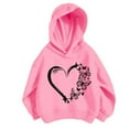 thumbnail image 2 of Bnwani Little Girls Hoodies Cotton Long Sleeve Fall Loose Sweatshirt Valentine'S Day Hearts Printed Pullover, 2 of 3