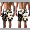 thumbnail image 3 of luoweisi Men's Beach Shorts Quick Dry Swim Trunks with Mesh Lining Flower L, 3 of 5