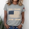 thumbnail image 4 of NMMUED 250 Years America Anniversary Flag Shirt Women 4th of July Shirts Patriotic Independence Day Short Sleeve Outfit Gray XL, 4 of 6