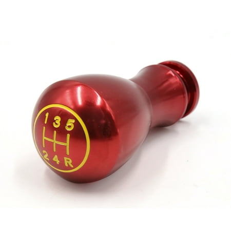 Universal 5-Speed Red Aluminum Alloy Gear Stick Shift Shifter Lever Knob for