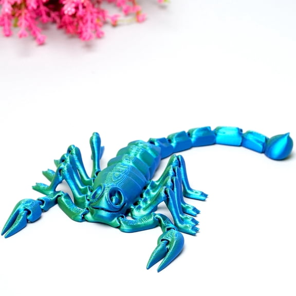 3D Printed scorpion,Flexible Joint Animal lacertid Figurines,Realistic Eyes, Home Office Decor,Fidget Toy for Adults Teens Boy Festival Gifts
