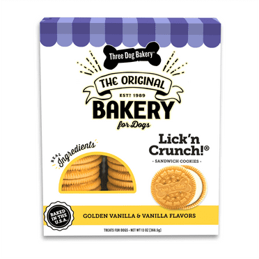 Three Dog Bakery Birthday Lick'n Crunch Dog Treats, Crunchy Treats for Dogs, 13 oz